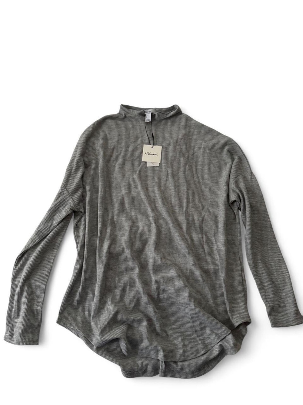 Revamped Waffle Knit Mock-Neck Long Sleeve